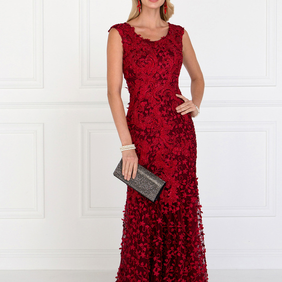 Tulle Mermaid Long Dress with Lace Applique GL1529 - Picture 1 of 4